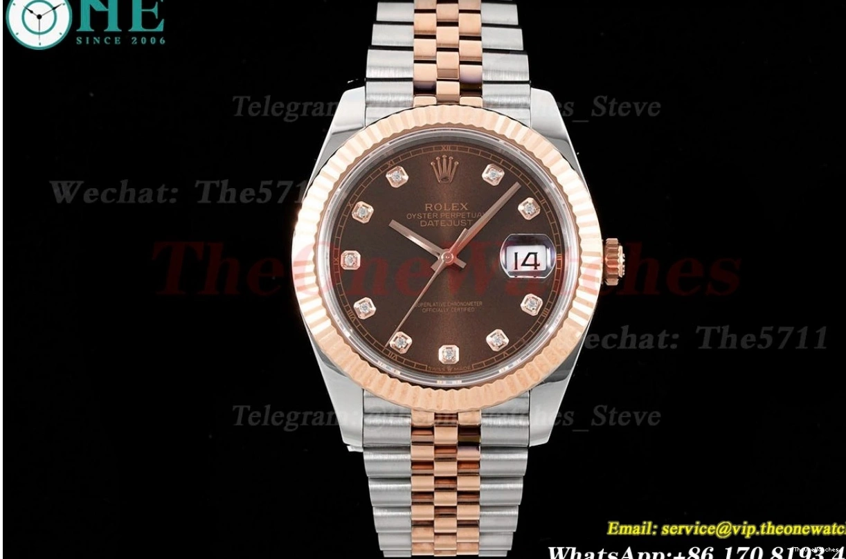 41mm Datejust Dia King Brown SS RG Jubilee 126331 904L VR3235 0104